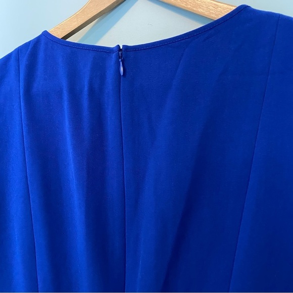 Ellen Tracy Blue A-line Mini Dress with Raglan Sleeves - Picture 5 of 7